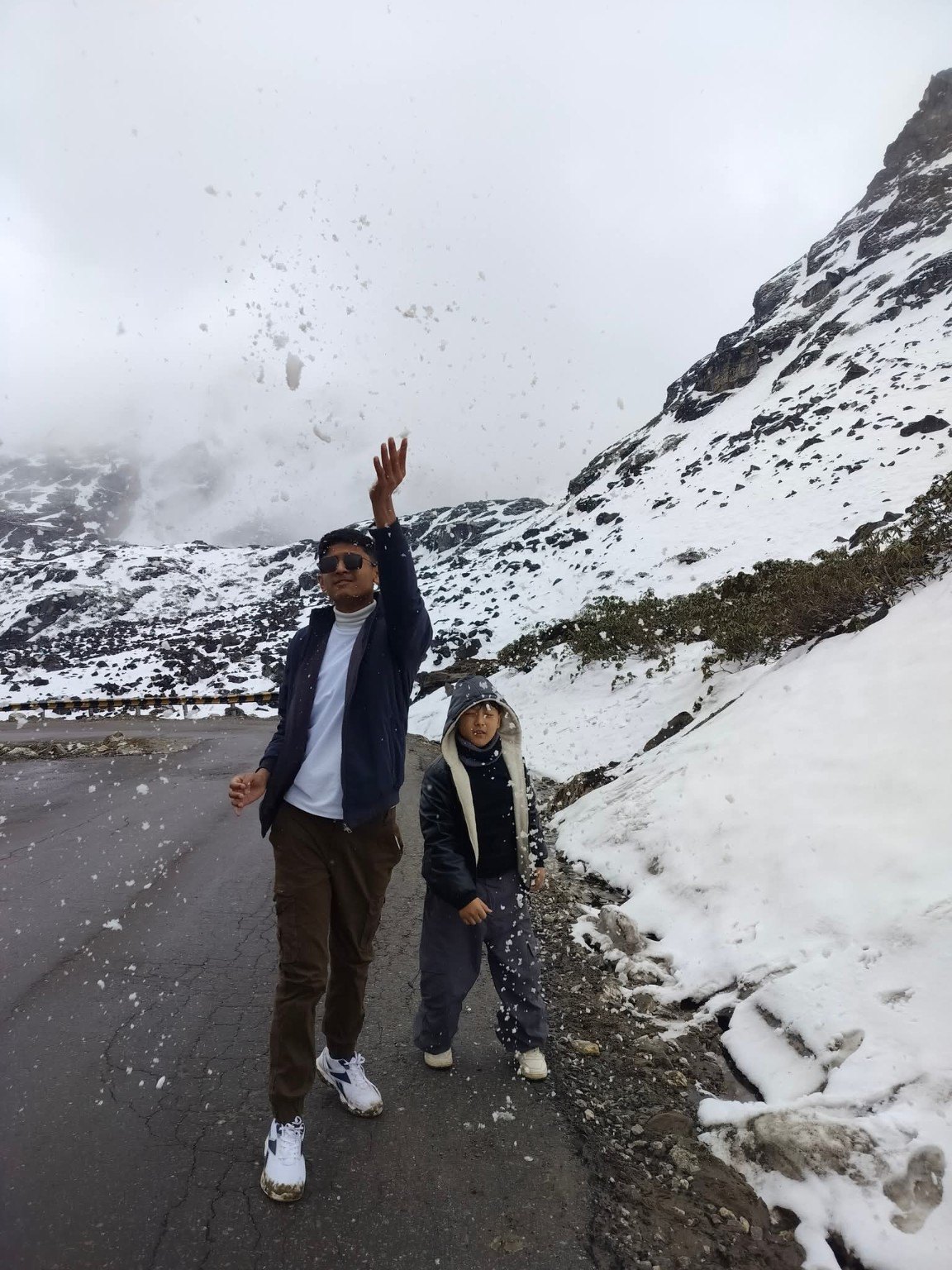 Snow adventure in the mountains